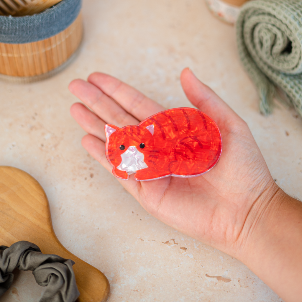 Orange Tabby Cat Hair Clip