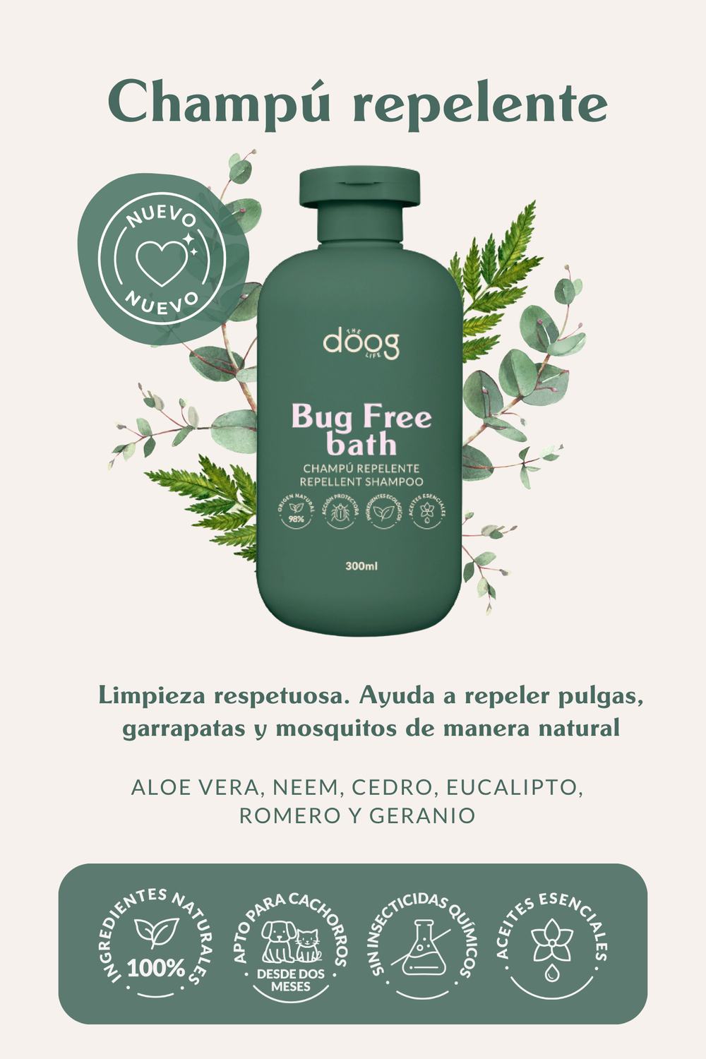 Champú repelente