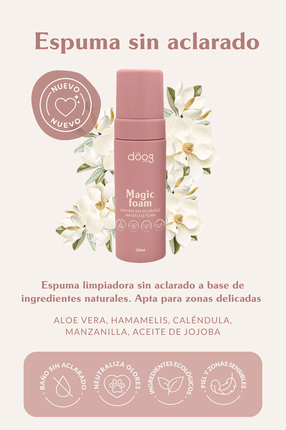 Espuma limpiadora sin aclarado